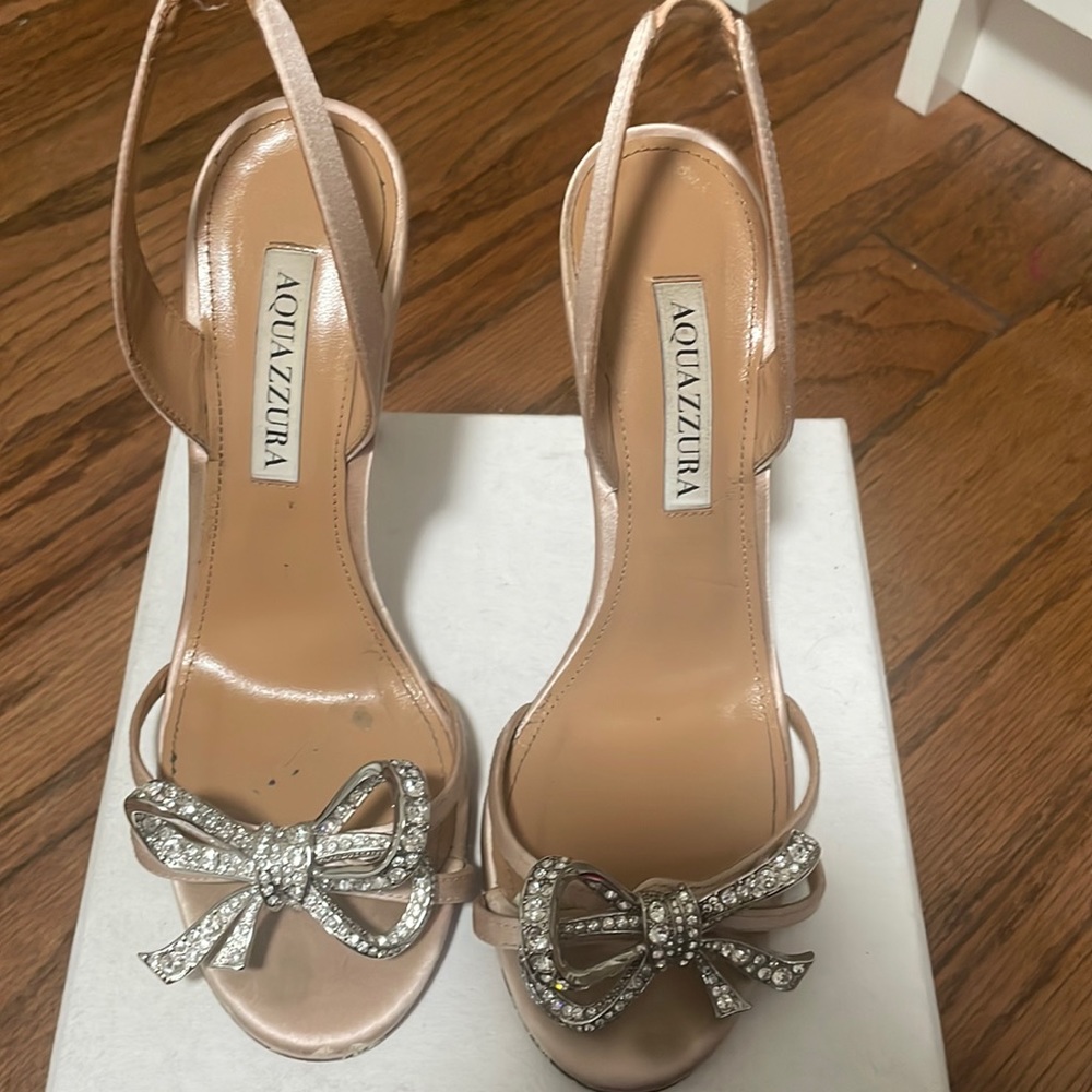 Aquazzura satin bow heels